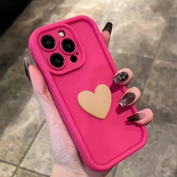 Luxury Cute 3D Love Heart Silicone Phone Case For iPhone 16 15 13 12 11 14 Pro Max X XR XS 16 Plus Shockproof Candy Back Cover - Image 11