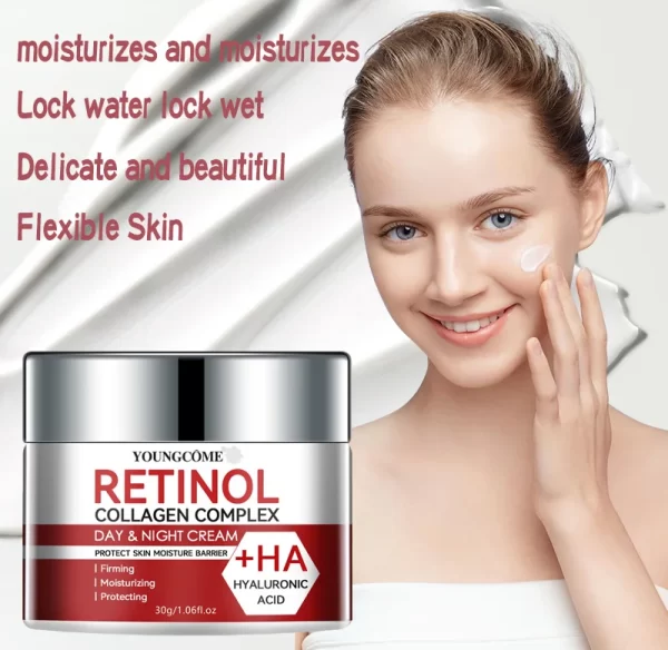 Retinol Collagen Facial Care Moisturizing Cream deeply nourishes  Suitable for dry and rough skin, Aging Face Cream Moisturizing - Image 4