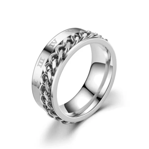 Titanium Steel Rotatable Chain Rings Men Women Stress Ring For Anxiety Couple Jewelry 8mm Corkscrew Rings Multifunctional Gift - Image 18