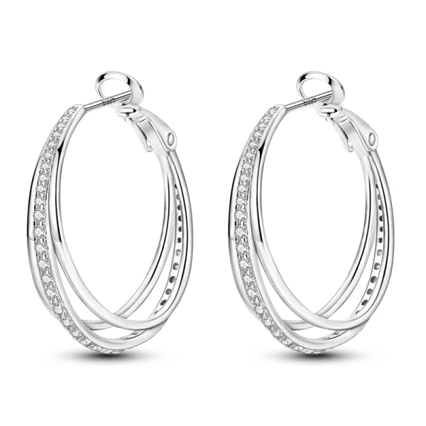 Trend Original Me Earring Silver 925 Round Circle Feather Dangle Hoop Earrings for Women Fashion Zircon CZ Earing Hoop Jewelry - Image 63