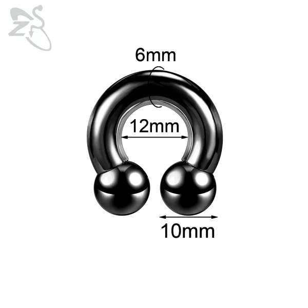 ZS 1 Piece 2/4/6/8G Black Color Stainelss Steel Horseshoe Nose Ring Men Punk Large Gauge Piercings Ear Expander Septum Piercing - Image 9