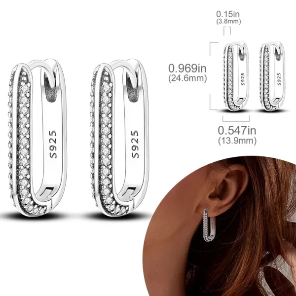 925 Sterling Silver Hoops Earrings Hypoallergenic Hoops Earrings With Zirconia Fashion High Quality Jewelry for Women Girls - Image 21