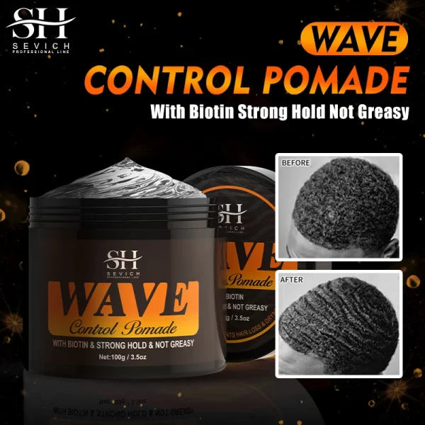 360 Wavy Frizz Control Gel Wave Control Pomade Hair Styling Wax Anti-Hair Loss Clay Hair Pomade   for African Black Men  Hair St - Image 5