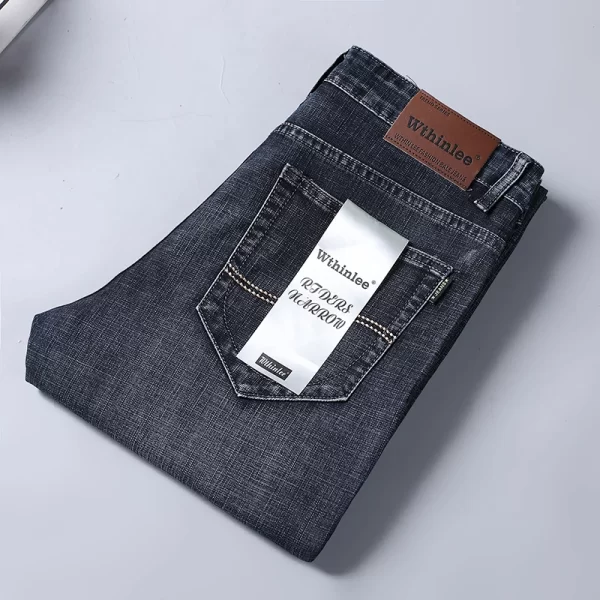 Business Men's Jeans Casual Straight Stretch Fashion Classic Blue Work Denim Trousers Male WTHINLEE Brand Clothing Size 28-40 - Image 3