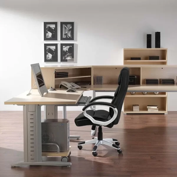 Homall Office Chair High Back Computer Desk Chair, PU Leather Adjustable Height Modern Executive Swivel Task Chair - Image 2