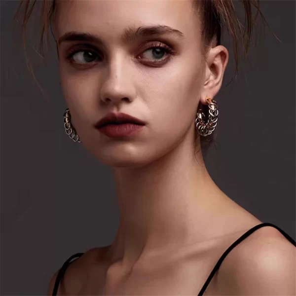 kshmir Beautiful earrings, exaggerated long tassels, fashionable and simple earrings, high-end and elegant chain accessories - Image 3