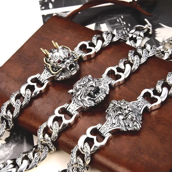 Trendy Domineering Viking Celtic Tiger Head Bracelet for Men Women Hip Hop Punk Jewelry Holiday Gift - Image 3