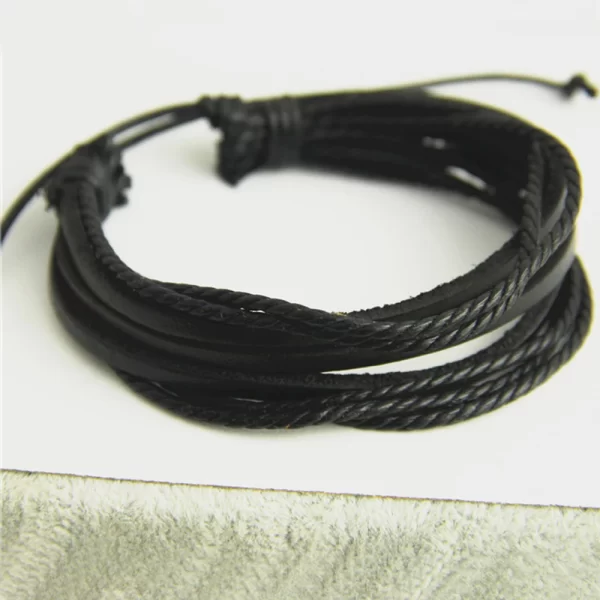 Hot Sell 100% Hand-Woven Fashion Jewelry Wrap Multilayer Leather Braided Rope Wristband Men Bracelets & Bangles For Women - Image 5