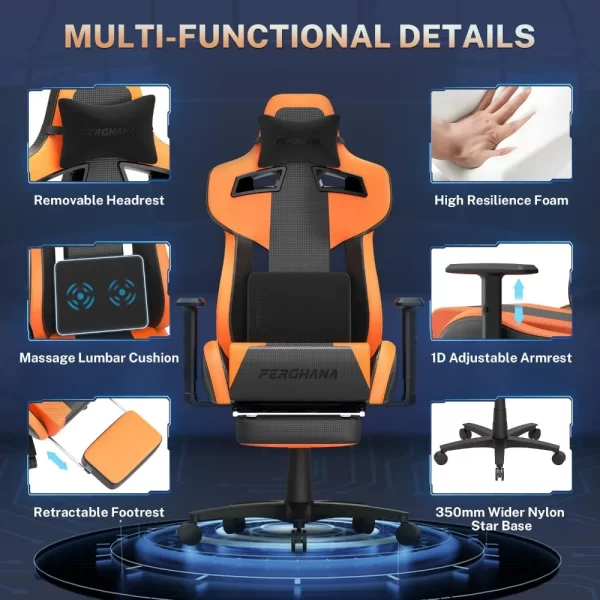 Leather Ergonomic Gaming Chair - Image 4