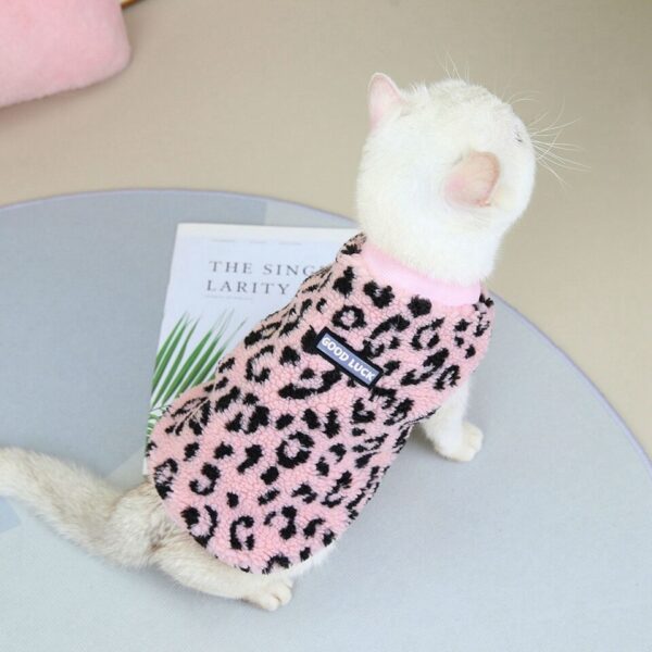 Fleece Leopard Print Vest - Image 5