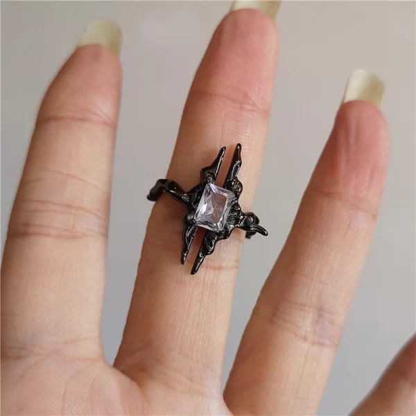 Vintage Goth Thorny Rose Couple Rings For Men Women Charm Irregularity Opening Stainless Steel Punk Finger Ring Jewelry Y2k Gift - Image 16