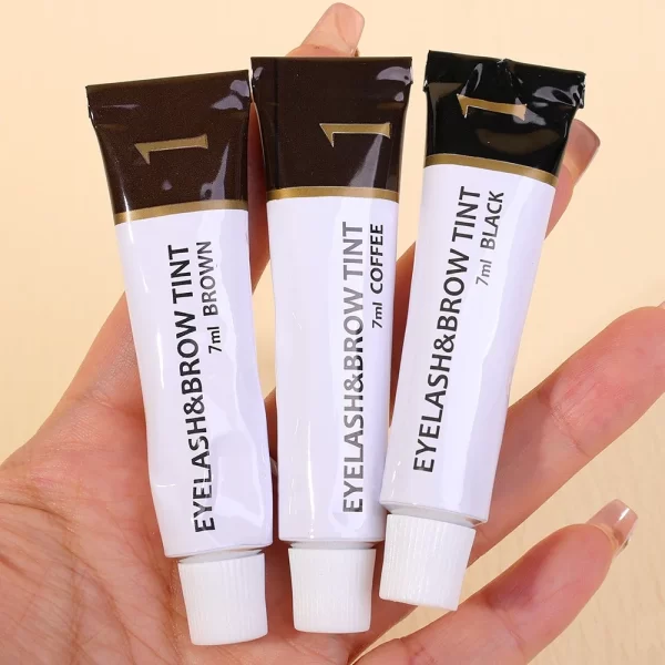 Semi Permanent Eyelash Eyebrow Dye Tint Kit 2 in 1 Waterproof Fast Dye Brow Enhance Long Lasting Black Brown Eyebrow Cosmetics - Image 5