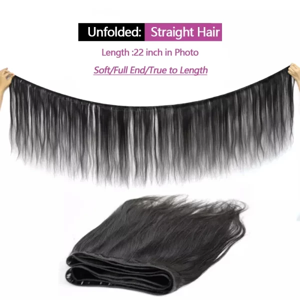 30 40inch Straight Human Hair Bundles with 5x5/6x6 Closure Brazilian Raw Bundles 100%Human Hair 13x4 Frontal Closure And Bundles - Image 4