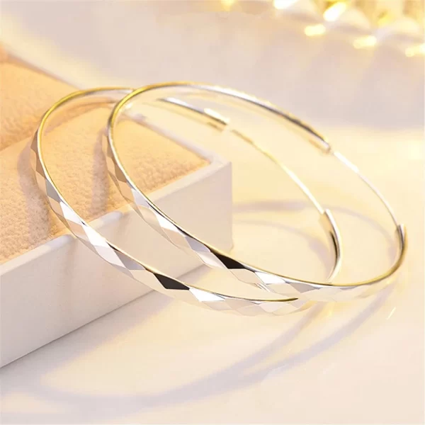 Fine 925 Sterling Silver Luxury 5CM Big Circle Hoop Earrings for Women Charms Original Designer Party Wedding Jewelry Gifts - Image 5