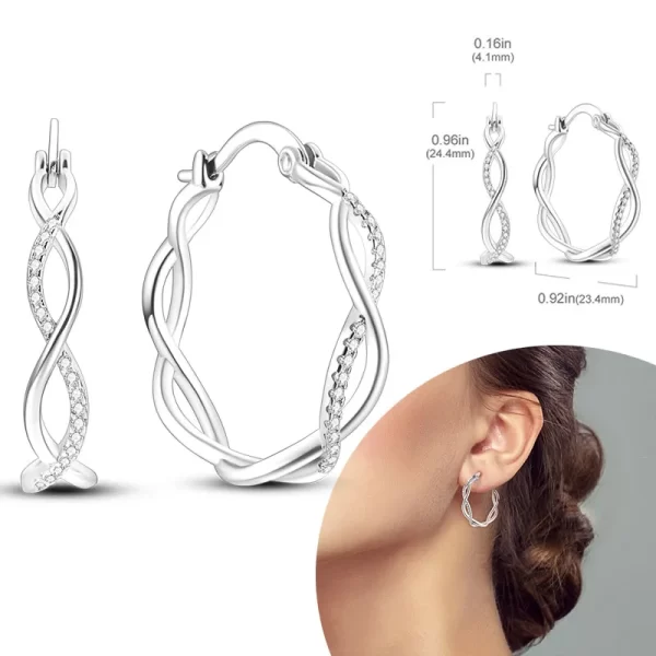 925 Sterling Silver Hoops Earrings Hypoallergenic Hoops Earrings With Zirconia Fashion High Quality Jewelry for Women Girls - Image 20