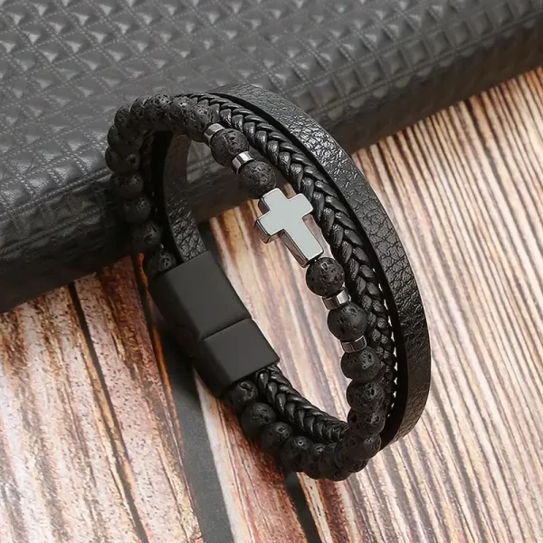 Classic Men's Leather Bracelet New Style Hand-woven Multi-layer Combination Accessory Fashion Man Jewelry Wholesale Dropshipping - Image 25