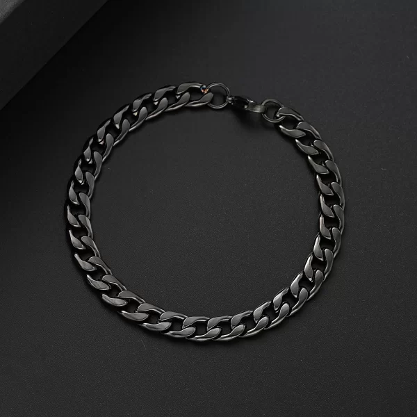 3 Pcs Stainless Steel Bracelet Necklace Ring for Men Women Retro Simple And Personalized Punk Hip Hop Jewelry Set Fashion Gifts - Image 3