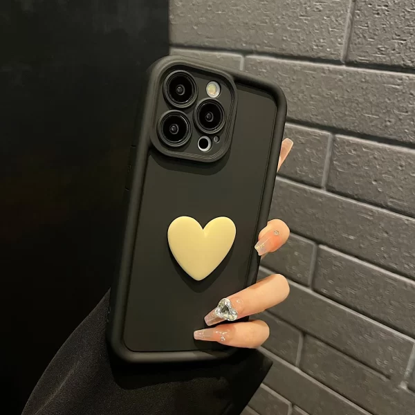 Luxury Cute 3D Love Heart Silicone Phone Case For iPhone 16 15 13 12 11 14 Pro Max X XR XS 16 Plus Shockproof Candy Back Cover - Image 12