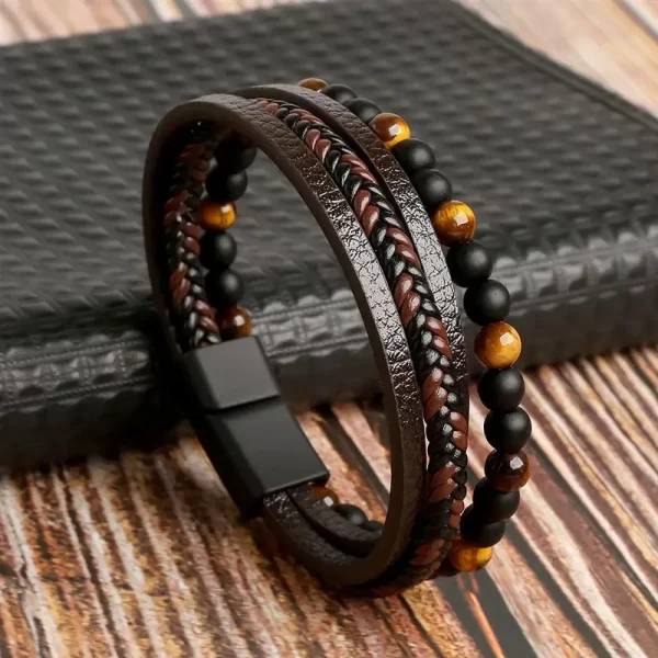 Classic Men's Leather Bracelet New Style Hand-woven Multi-layer Combination Accessory Fashion Man Jewelry Wholesale Dropshipping - Image 18