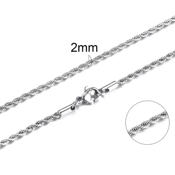 304 Stainless Steel Twist Rope Chain Necklace for Men Women PVD Gold Plated 2 3 4 5mm Width Accessories Wholesale - Image 13