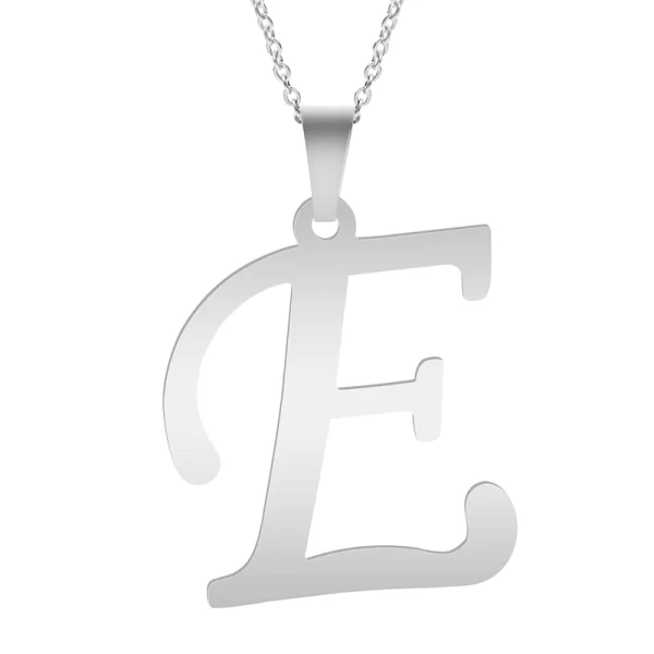 Fashion Letters A-Z Necklace for Women Men Stainless Steel High Quality English Alphabe Necklace A B C D E FGHIJKLMNOPQRSTUVWXYZ - Image 10