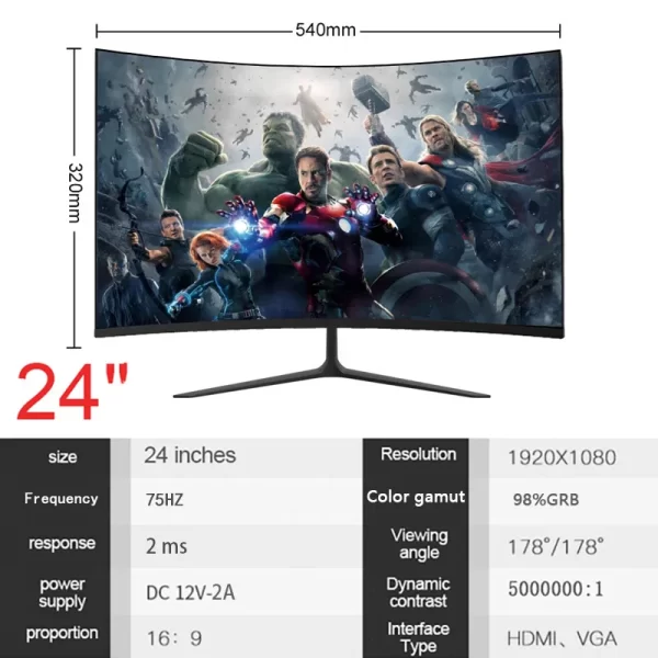 24 inch 75hz Monitor Gamer Monitor - Image 8