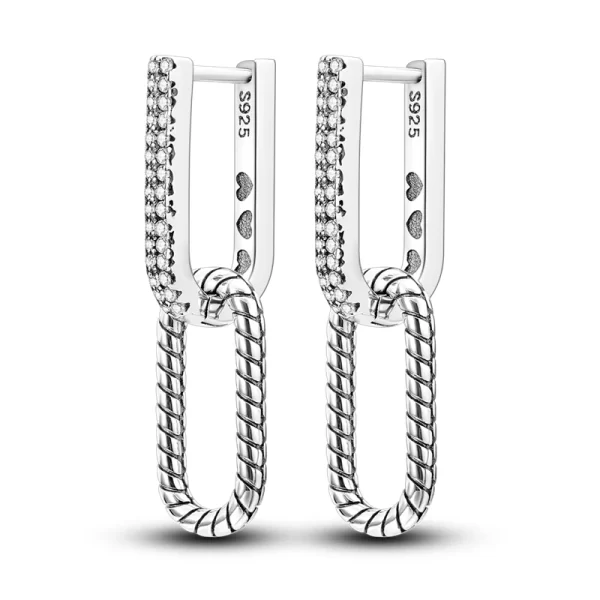 Trend Original Me Earring Silver 925 Round Circle Feather Dangle Hoop Earrings for Women Fashion Zircon CZ Earing Hoop Jewelry - Image 71