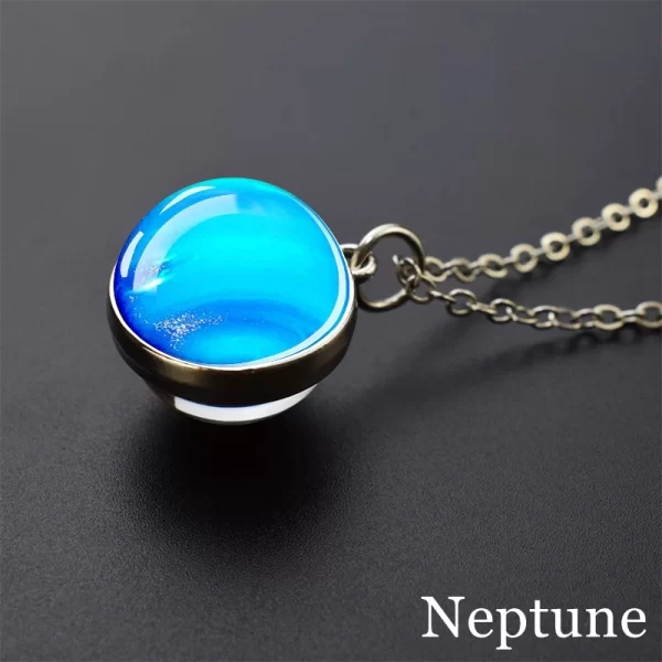 Solar System Universe Space Moon Sun Earth Planet Necklaces Two-sided Glass Ball Pendant Nebula Necklace Women Men Jewelry Gift - Image 12