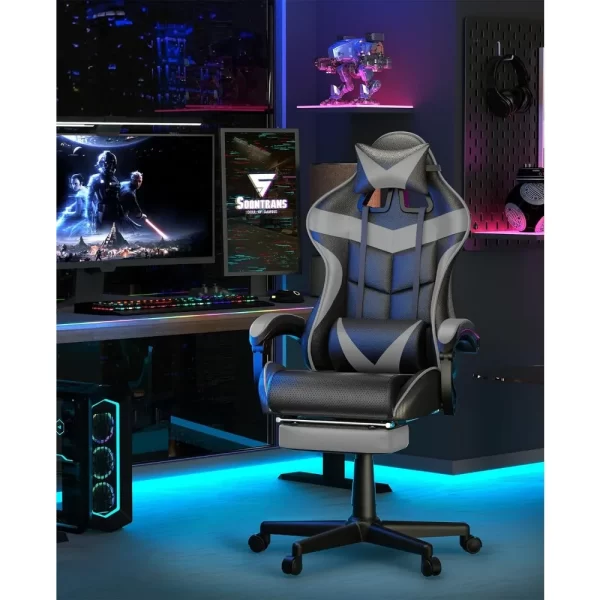 Computer Armchair Girlfriend Computer Gaming Chair Pink Gaming Chair With Footrest - Image 10