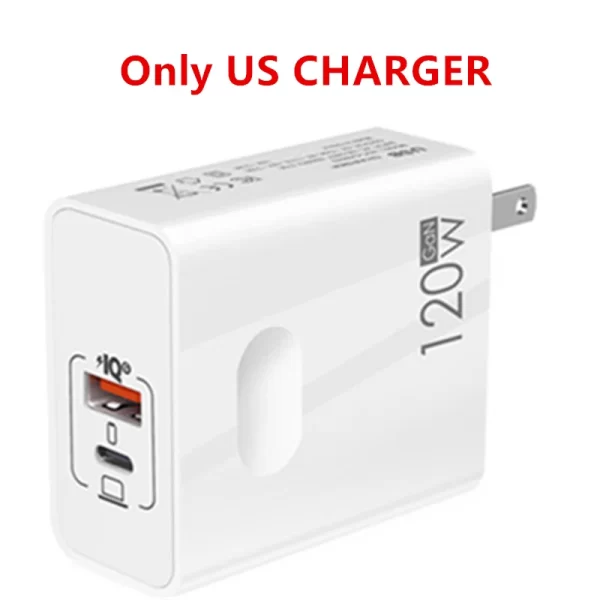 120W Fast Charger USB Type C PD Cable Fast Charging Quick Charge 3.0 Adapter For iPhone Xiaomi Samsung Oneplus Pixel Cellphones - Image 9