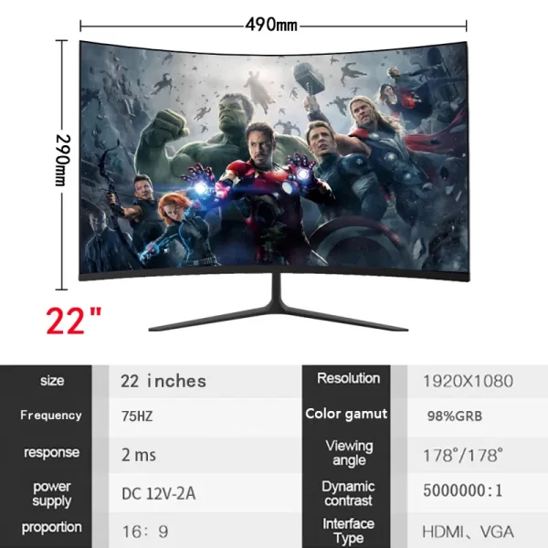 24 inch 75hz Monitor Gamer Monitor - Image 10