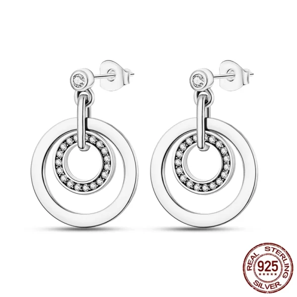 Trend Original Me Earring Silver 925 Round Circle Feather Dangle Hoop Earrings for Women Fashion Zircon CZ Earing Hoop Jewelry - Image 27