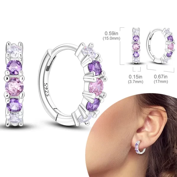 925 Sterling Silver Hoops Earrings Hypoallergenic Hoops Earrings With Zirconia Fashion High Quality Jewelry for Women Girls - Image 12