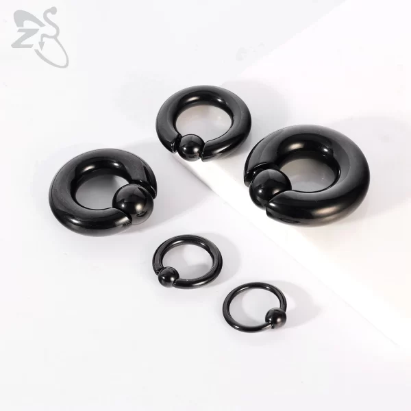 ZS 1 Piece 2/4/6/8G Black Color Stainelss Steel Horseshoe Nose Ring Men Punk Large Gauge Piercings Ear Expander Septum Piercing - Image 3