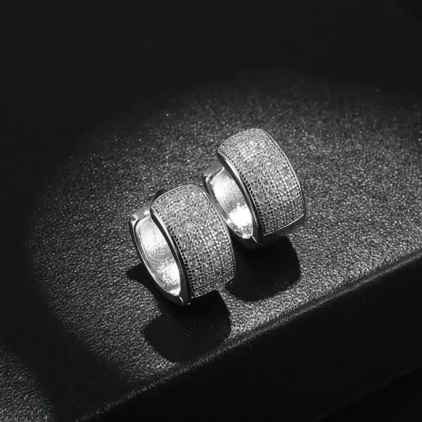 Iced Out Hoop Earrings Cubic Zirconia Huggie Cartilage Cuff Hypoallergenic Luxury Fashion Round Earrings for Men Jewelry - Image 30