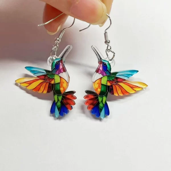 Cross border Spring Festival Colorful Bird Acrylic Earrings from Europe and AmericaHot Selling Fashion Retro Earrings - Image 3