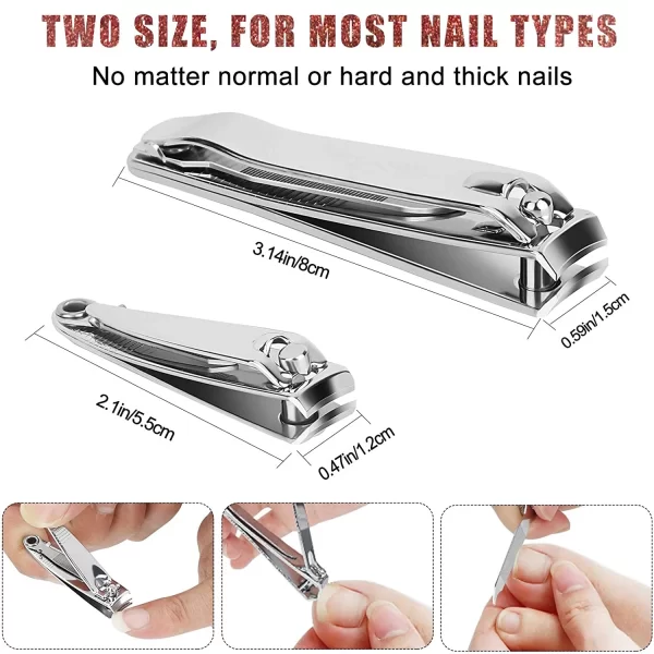 Nail Clipper,Premium Stainless Steel Fingernail and Toenail Clipper Cutters, Fingernail Clipper Cutters with Nail File Sharp. - Image 3