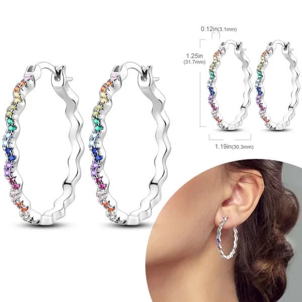 925 Sterling Silver Hoops Earrings Hypoallergenic Hoops Earrings With Zirconia Fashion High Quality Jewelry for Women Girls - Image 22