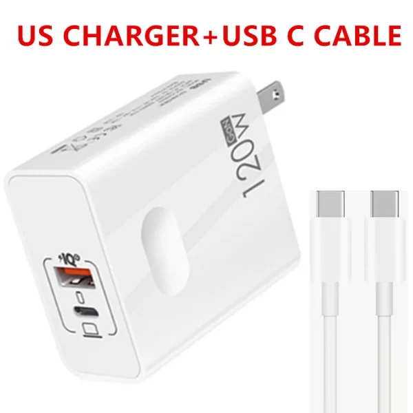 120W Fast Charger USB Type C PD Cable Fast Charging Quick Charge 3.0 Adapter For iPhone Xiaomi Samsung Oneplus Pixel Cellphones - Image 8