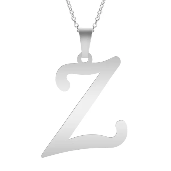 Fashion Letters A-Z Necklace for Women Men Stainless Steel High Quality English Alphabe Necklace A B C D E FGHIJKLMNOPQRSTUVWXYZ - Image 20