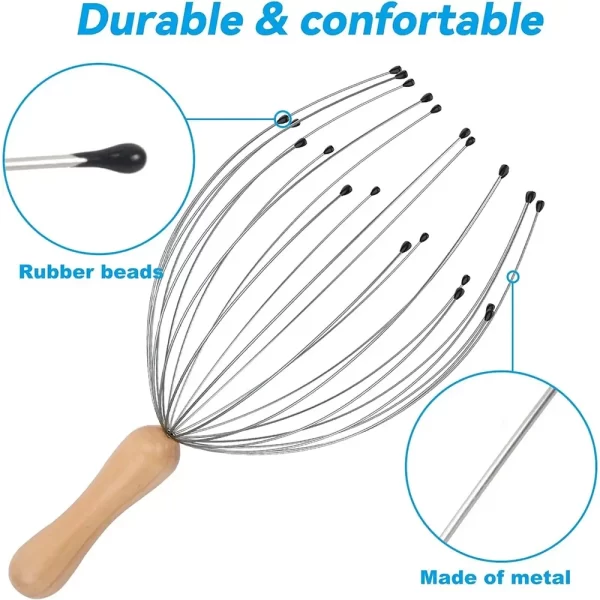 Head Massager Head Scratching Octopus Scalp 24 Fingers Non Soul Extractor Divine Head Relaxing For Extracting Hair Healthy Care - Image 6