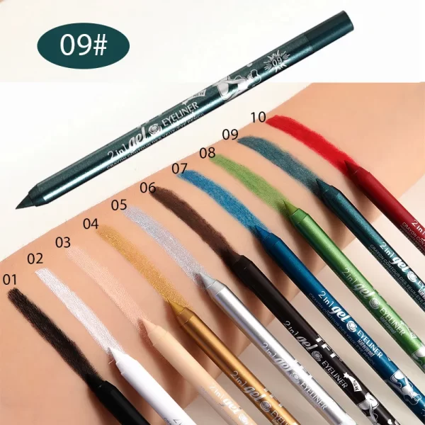 Waterproof Eyeliner Long Lasting Pencil Colourful Pigment Blue Black White Color Gel Eye Liner Pen Makeup Eye Beauty Cosmetics - Image 7