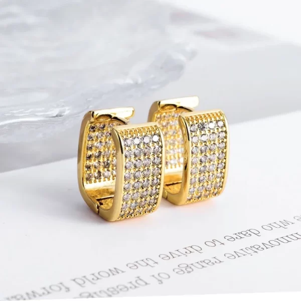 Iced Out Hoop Earrings Cubic Zirconia Huggie Cartilage Cuff Hypoallergenic Luxury Fashion Round Earrings for Men Jewelry - Image 26