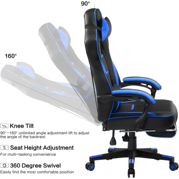 Computer Gaming Chair with Legrest - Image 4