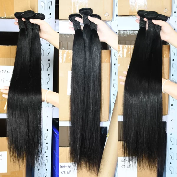 30 40inch Straight Human Hair Bundles with 5x5/6x6 Closure Brazilian Raw Bundles 100%Human Hair 13x4 Frontal Closure And Bundles - Image 5