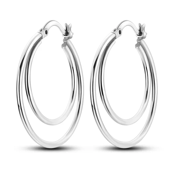 Trend Original Me Earring Silver 925 Round Circle Feather Dangle Hoop Earrings for Women Fashion Zircon CZ Earing Hoop Jewelry - Image 22