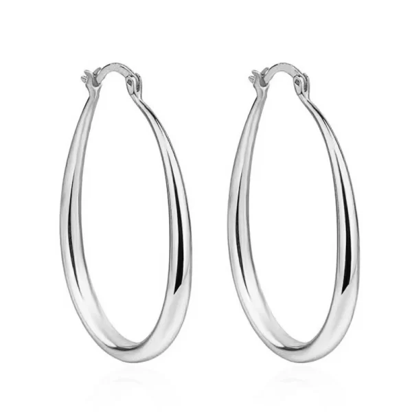 Shine Gold Color Women Earrings Fashion Smooth Hoop Earrings for Women Engagement Wedding Jewelry Gift - Image 7