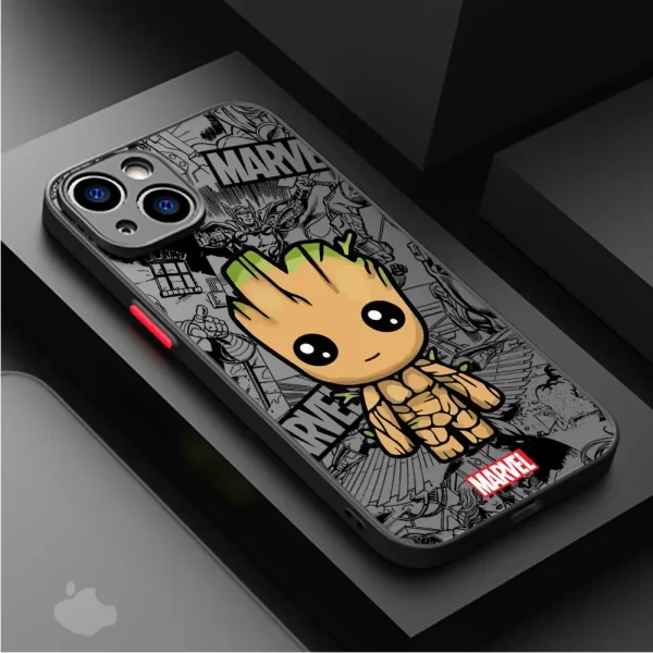 Cartoon Marvel Groot Spiderman Case for iPhone SE 12 Mini 13 Pro Max 14 Plus XS X 7 6S Plus 15 11 XR 8 Shockproof Armor Cover - Image 6