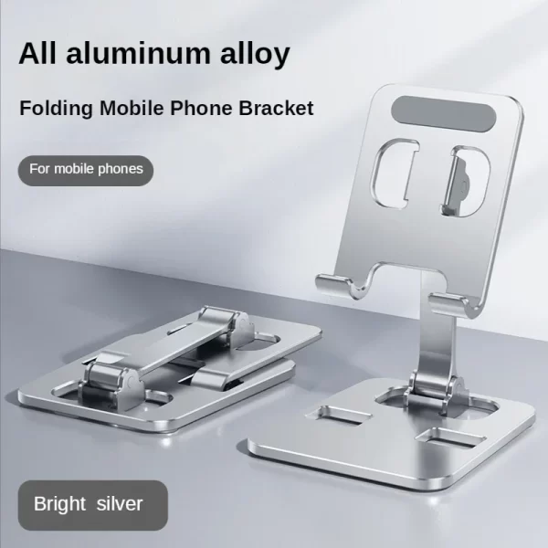 Universal All Aluminum Alloy Foldable Desk Phone Holder Mount Stand For Mobile Phone Holder For Tablet Desktop Metal Holder - Image 2