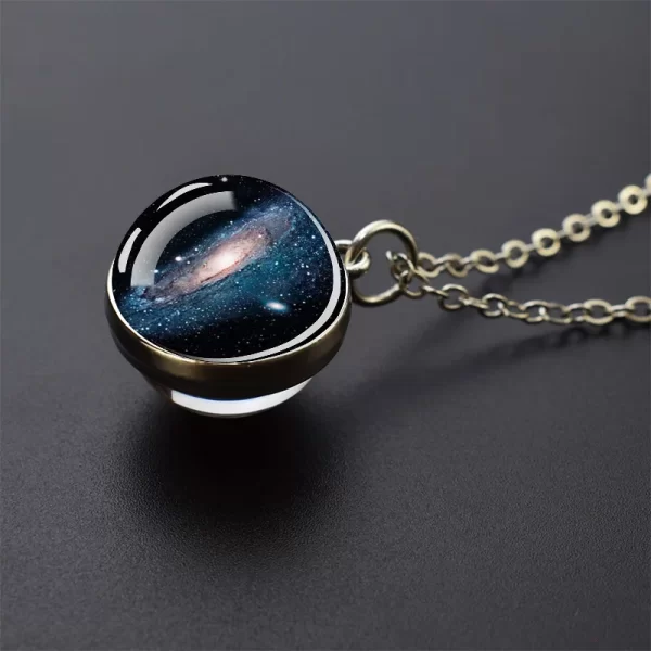 Solar System Universe Space Moon Sun Earth Planet Necklaces Two-sided Glass Ball Pendant Nebula Necklace Women Men Jewelry Gift - Image 23